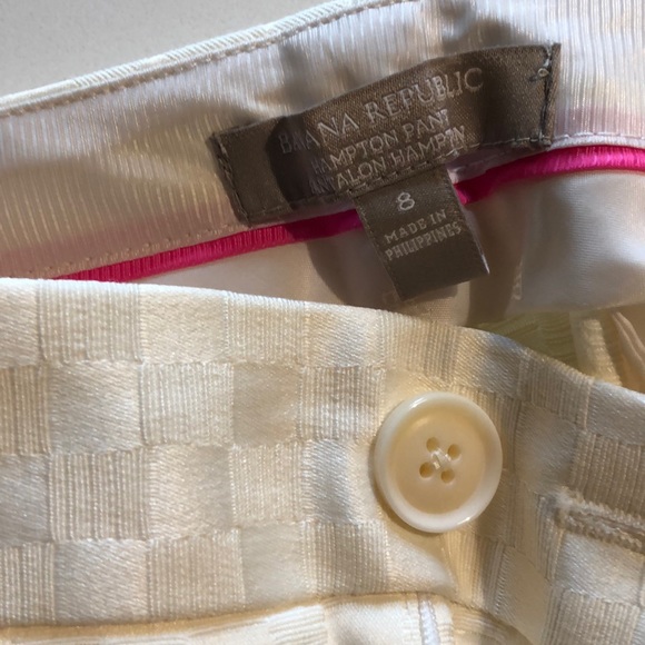 Cream checked Banana republic Hampton Pants - Picture 4 of 4